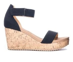 Women's CL By Laundry Kaya Wedge Sandals Black