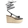 Women's Journee Collection Catalinn Espadrille Platform Wedges Black