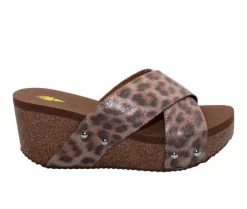 Women's Volatile Riverside Platform Wedge Sandals Bronze Leopard