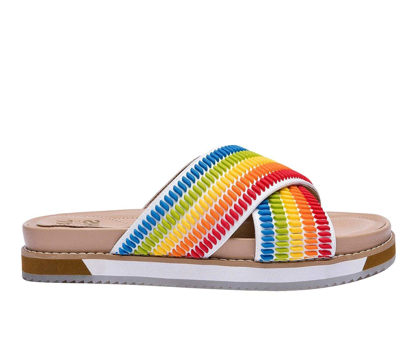 Women's Jane And The Shoe Juniper Flatform Sandals Women's Jane And The Shoe Juniper Flatform Sandals Rainbow -GC shoes Shop 1 1230