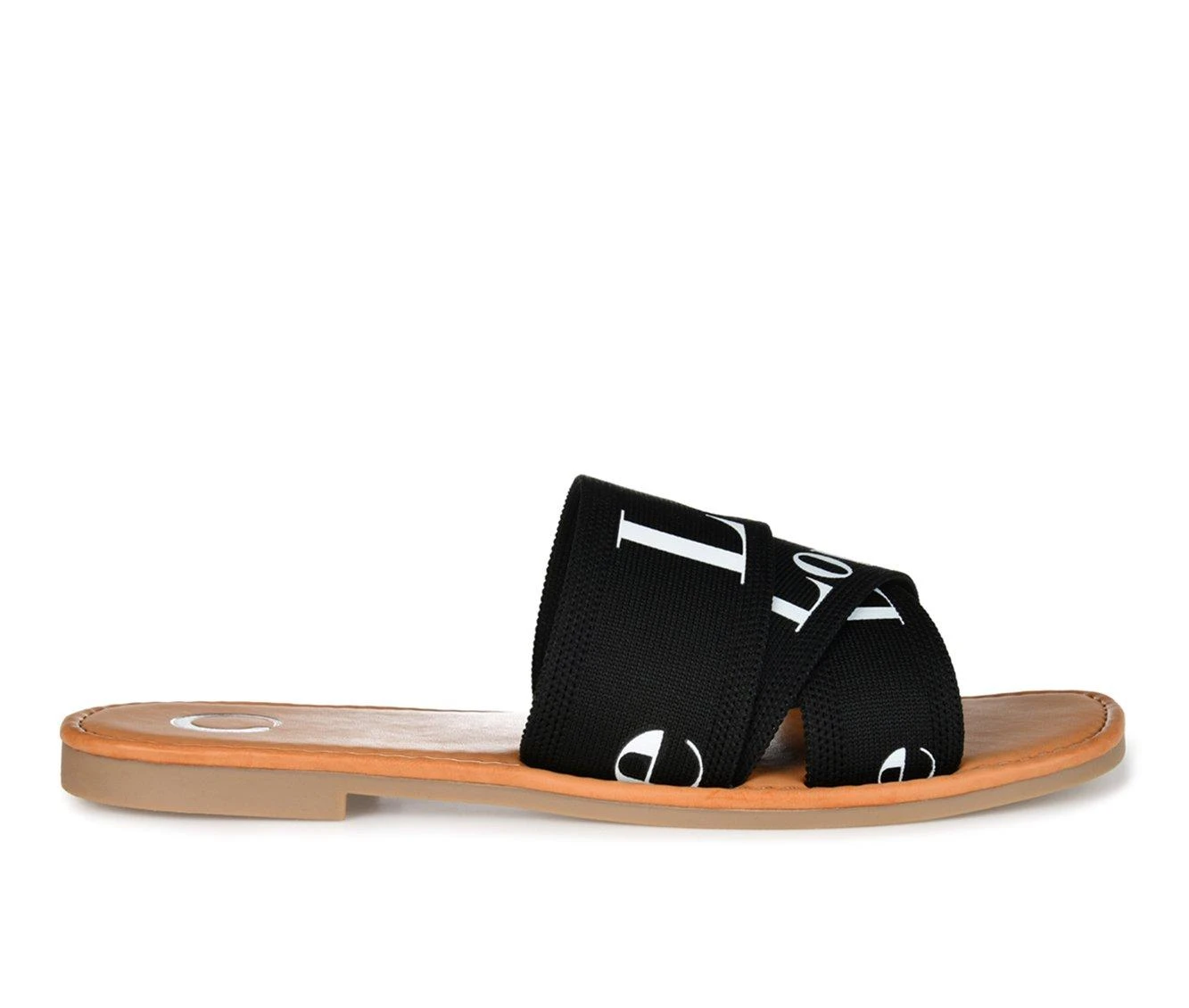 Women's Journee Collection Ivante Flat Slip-On Sandals Black 2 Women's Journee Collection Ivante Flat Slip-On Sandals Black - Image 2