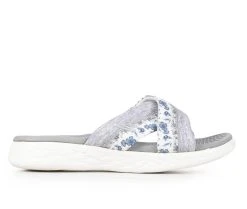 Women's Skechers Go Go Blooms 140038 Arch Fit Sandals White Grey