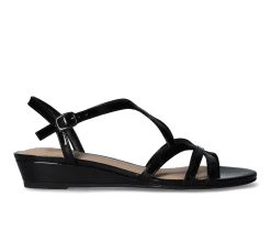 Women's Easy Street Royalty Sandals Black Patent -GC shoes Shop 1 1857