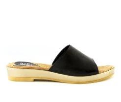 Women's Love And Liberty Getaway Sandals Black Leather -GC shoes Shop 1 2199