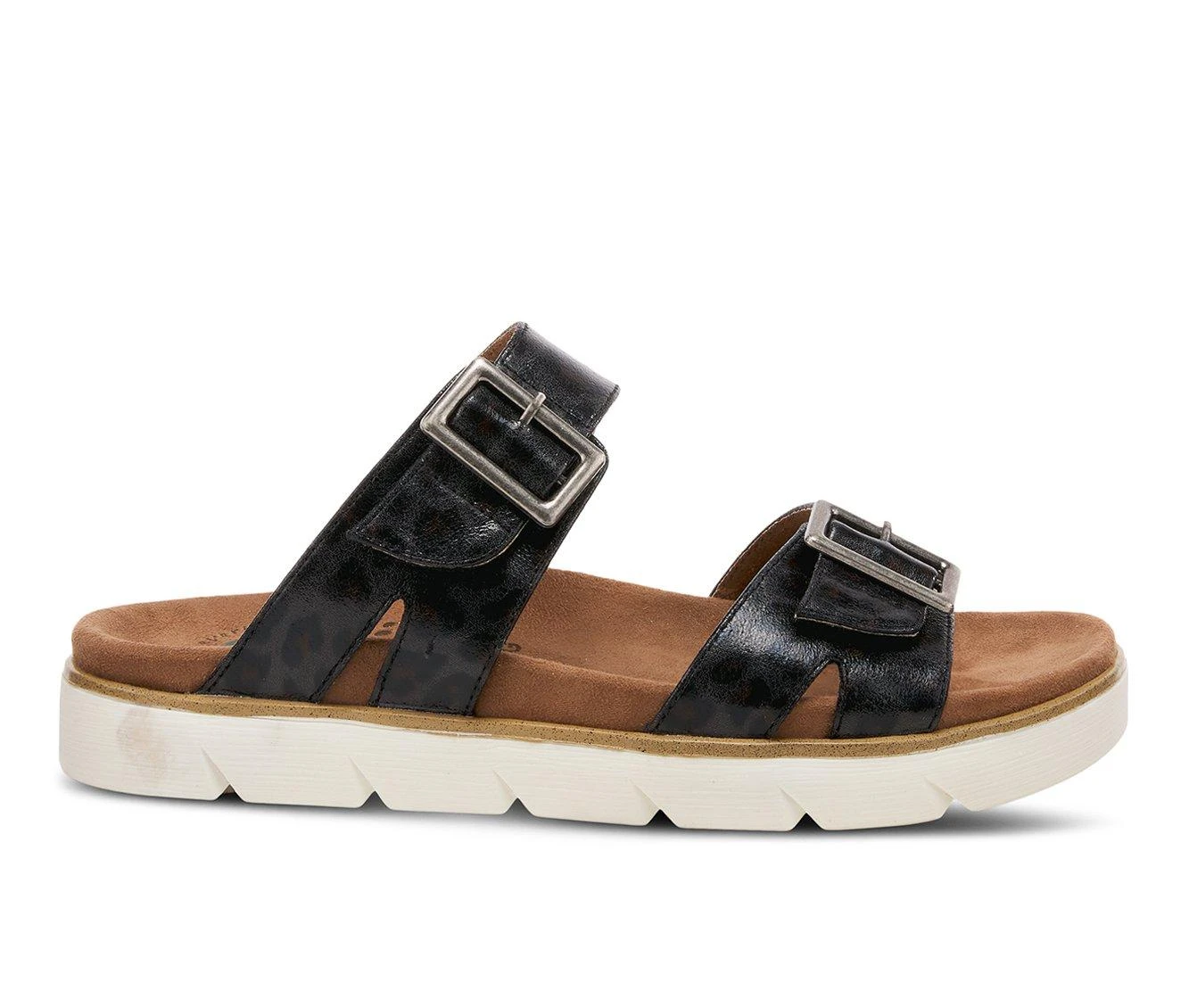Women's SPRING STEP Harlowie Footbed Sandals Black Multi 2 Women's SPRING STEP Harlowie Footbed Sandals Black Multi - Image 2