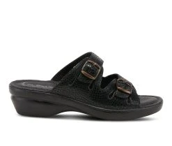 Women's Flexus Becca-Snake Sandals Black Suede