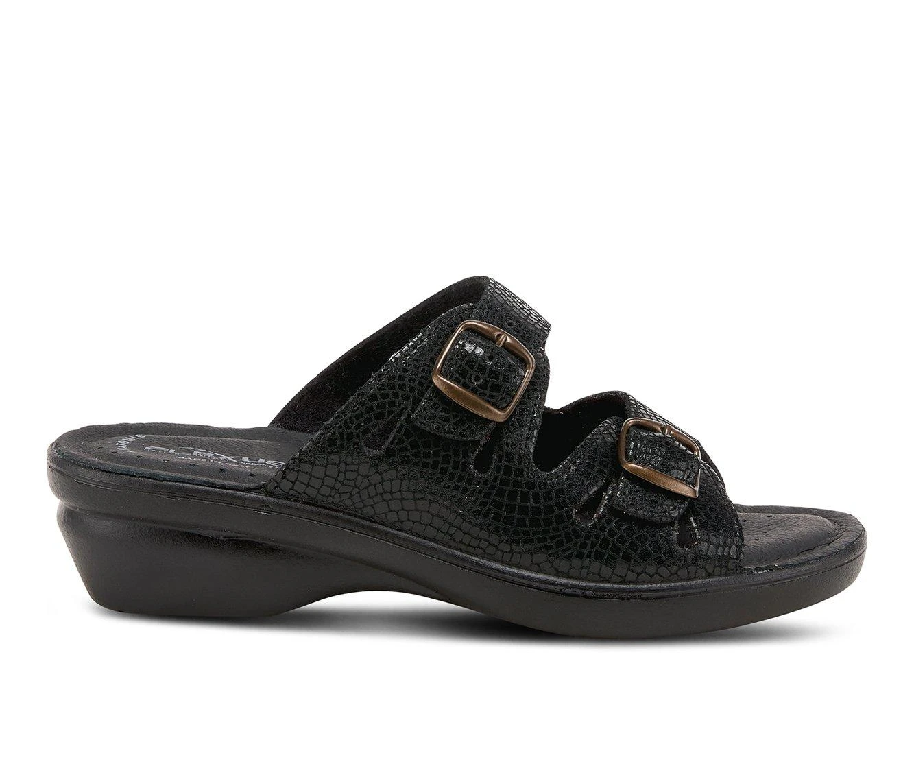 Women's Flexus Becca-Snake Sandals Black Suede 2 Women's Flexus Becca-Snake Sandals Black Suede - Image 2