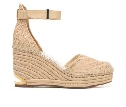 Women's Franco Sarto Marsha 2 Espadrille Wedge Sandals Beige Lace