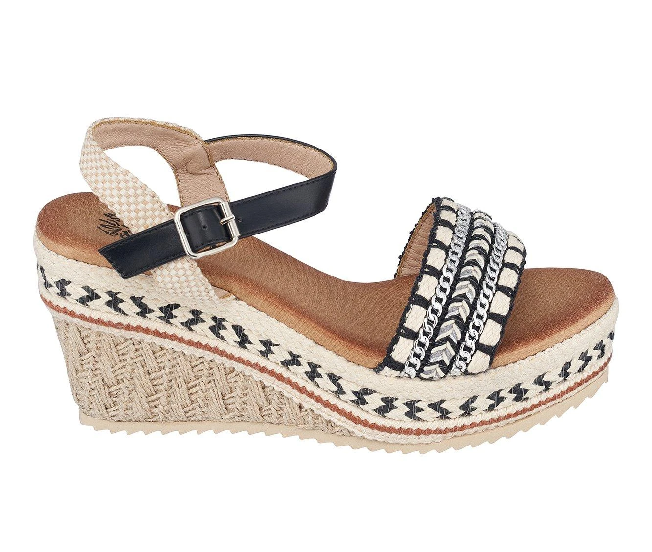 Women's GC Shoes Cheri Espadrille Wedge Sandals Black 2 Women's GC Shoes Cheri Espadrille Wedge Sandals Black - Image 2