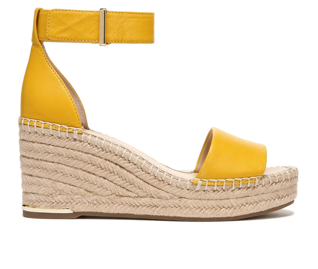Women's Franco Sarto Clemens Espadrille Wedge Sandals Summer Yellow 2 Women's Franco Sarto Clemens Espadrille Wedge Sandals Summer Yellow - Image 2
