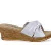 Women's TUSCANY BY EASY STREET Dinah Wedges Silver