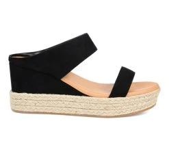 Women's Journee Collection Alissa Espadrille Wedges Black