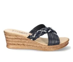GC shoes Shop 13 Women's TUSCANY BY EASY STREET Gessica Wedge Sandals Navy