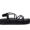 Women's Olivia Miller Venus Strappy Footbed Sandals Black