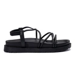 Women's Olivia Miller Venus Strappy Footbed Sandals Black -GC shoes Shop 1 381
