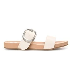 Women's Journee Collection Crysta Footbed Sandals Off White