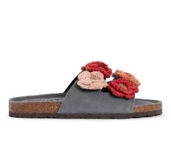 Women's MUK LUKS Flora Footbed Sandals Dark Grey