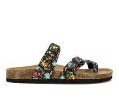 Women's Unionbay Melody Footbed Sandals Blue Daisy