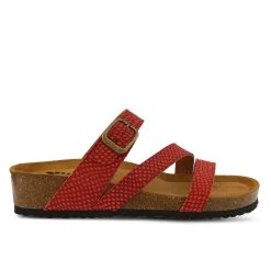 Women's SPRING STEP Flossie Footbed Sandals Red