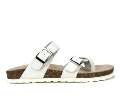 Women's White Mountain Gracie Footbed Sandals White/Lea