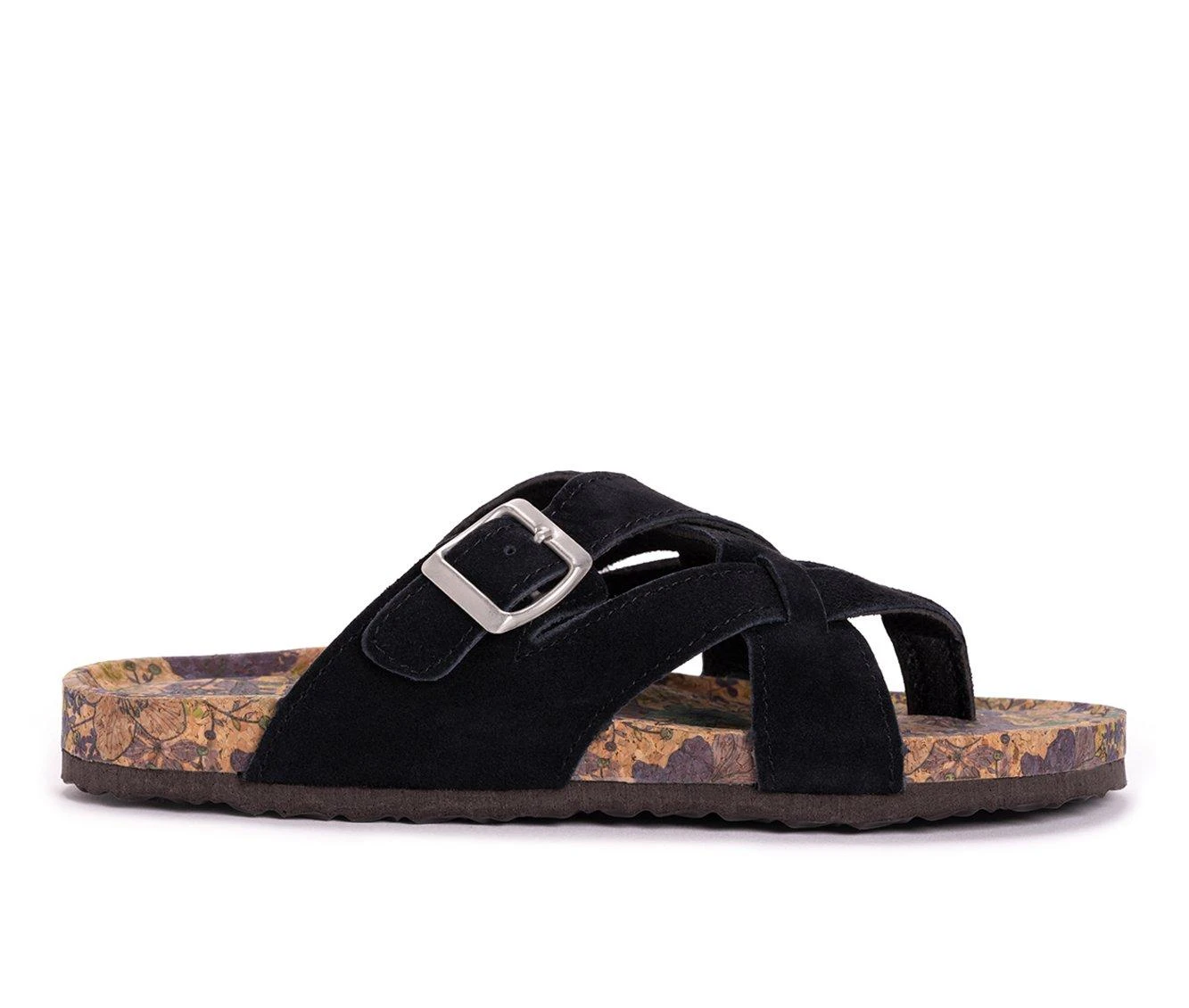 Women's MUK LUKS Shayna Terra Turf Footbed Sandals Black 2 Women's MUK LUKS Shayna Terra Turf Footbed Sandals Black - Image 2