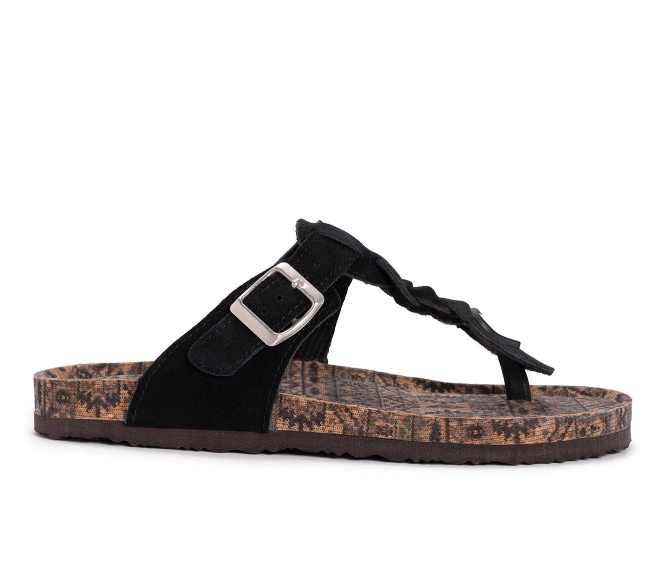 Women's MUK LUKS Marsha Terra Turf Footbed Sandals Jet Black 1 Women's MUK LUKS Marsha Terra Turf Footbed Sandals Jet Black