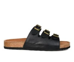 Women's Journee Collection Desta Footbed Sandals Black