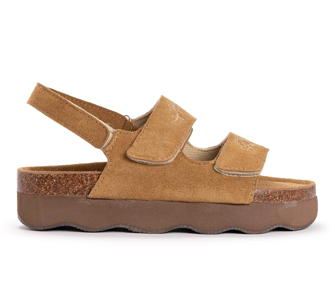 Women's MUK LUKS Bounce House Platform Footbed Sandals Camel 2 Women's MUK LUKS Bounce House Platform Footbed Sandals Camel - Image 2
