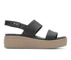 Women's Crocs Brooklyn Low Wedge Sandals Black/Mushroom