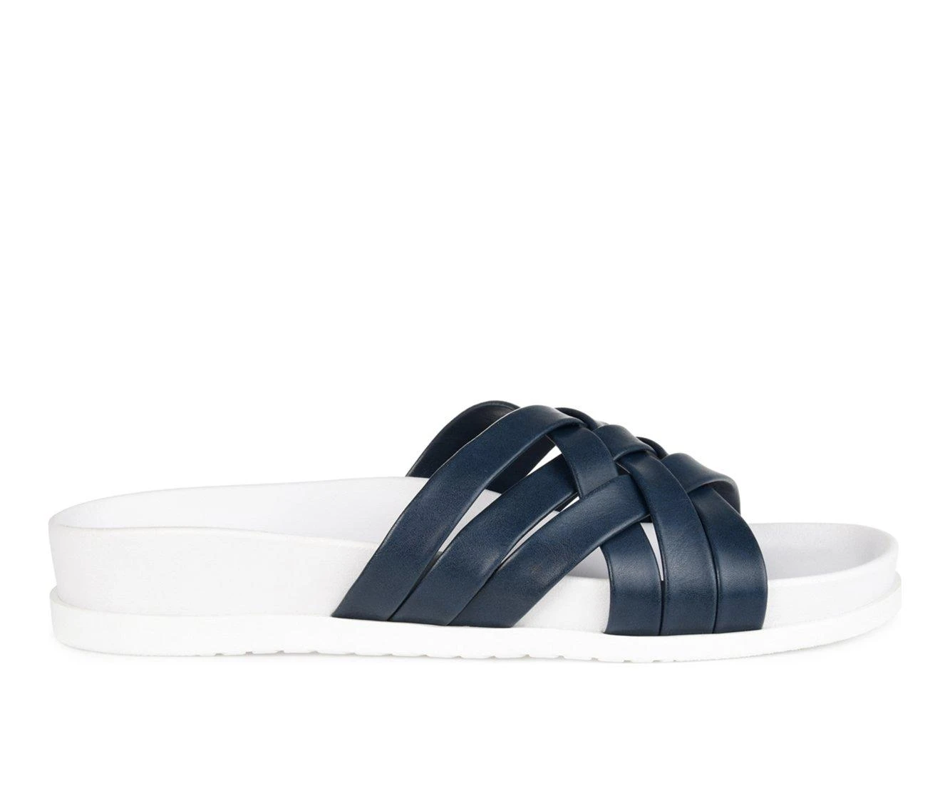 Women's Journee Collection Marina Slide Sandals Navy 2 Women's Journee Collection Marina Slide Sandals Navy - Image 2