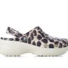 Women's Crocs Classic Animal Remix Platform Clogs Bone/Leopard