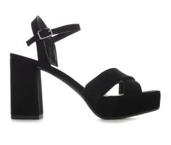 Women's Soda Slope Platform Dress Sandals Black Nu