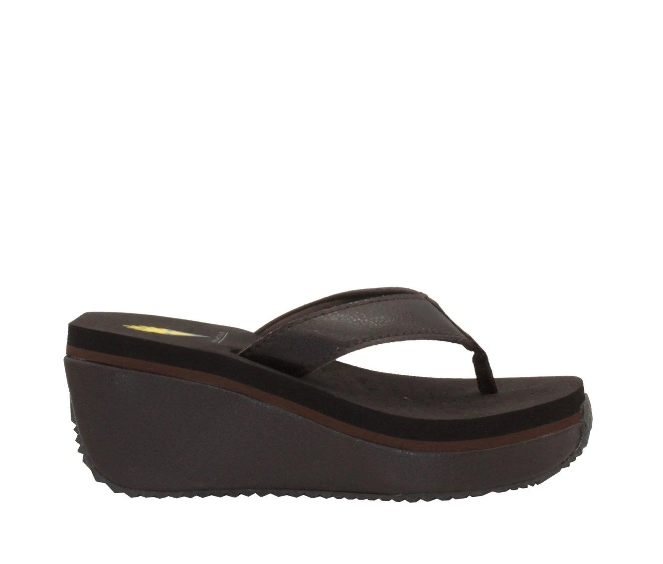 Women's Volatile Frappachino Wedge Flip-Flops Brown 2 Women's Volatile Frappachino Wedge Flip-Flops Brown - Image 2