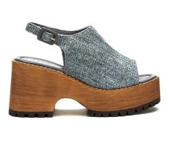Women's Beach By Matisse Woody Platform Wedge Sandals Grey