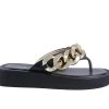 Women's London Rag Zing Flip-Flop Sandals Black Gold