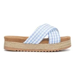 Women's Olivia Miller Summer Daze Platform Espadrille Sandals Blue