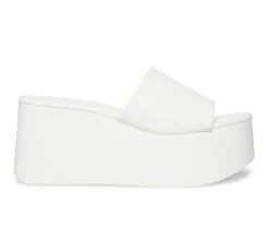 Women's Madden Girl Cake Platform Wedge Sandals White Paris