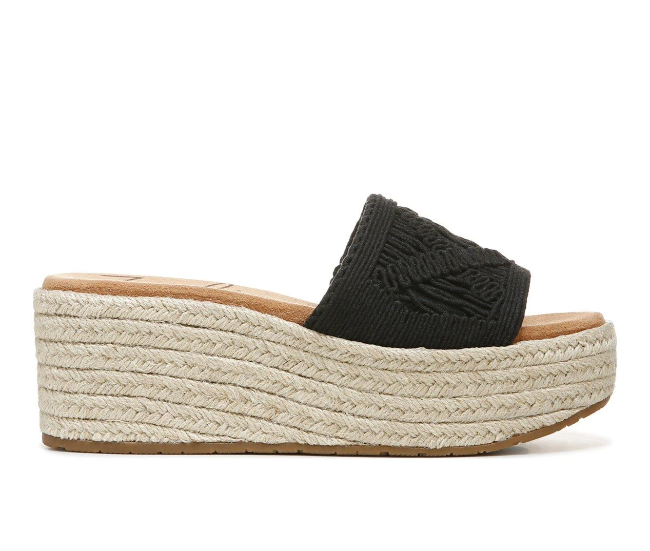 Women's Zodiac June Crochet Platform Wedge Sandals Black 2 Women's Zodiac June Crochet Platform Wedge Sandals Black - Image 2