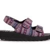 Women's MUK LUKS Wave Curl Platform Sandals Navy Multi