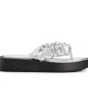 Women's MUK LUKS Club Maimi Platform Flip Flops Silver