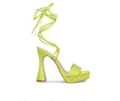 Women's Madden Girl Zorra Lace Up Dress Sandals Lime