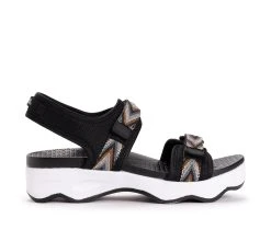 Women's MUK LUKS Roller Derby Platform Sandals Black -GC shoes Shop 1 865