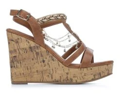 Women's Jellypop Lenora Platform Wedges Cognac