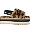 Women's Olivia Miller Cara Flatform Sandals Leopard