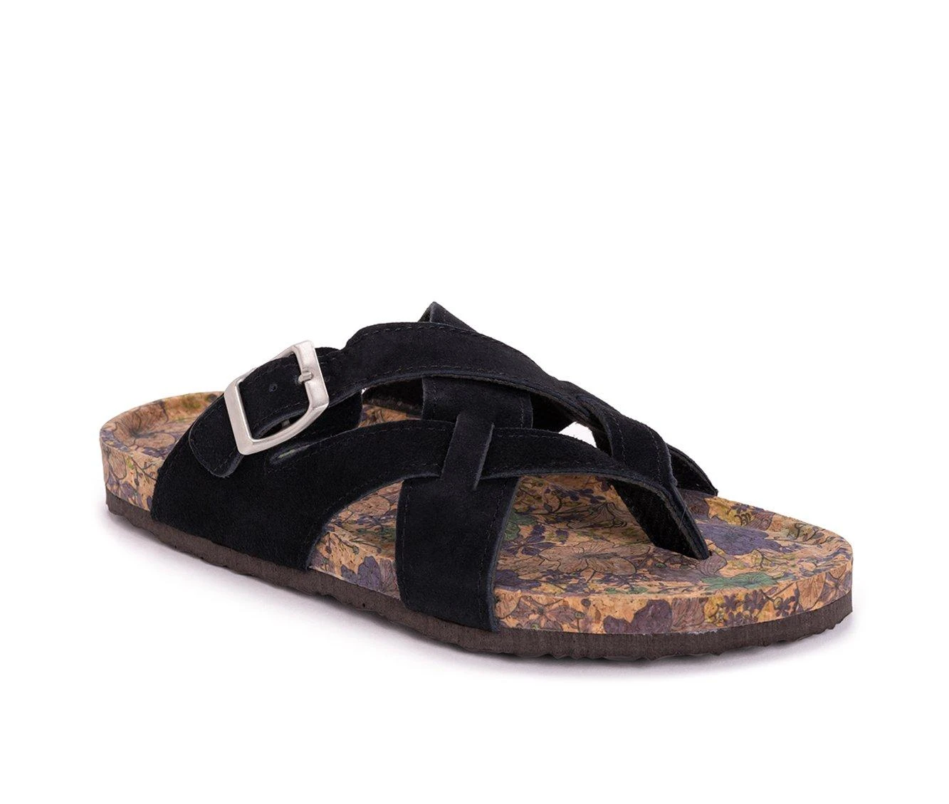 Women's MUK LUKS Shayna Terra Turf Footbed Sandals Black 3 Women's MUK LUKS Shayna Terra Turf Footbed Sandals Black - Image 3