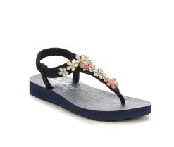 Women's Skechers Cali Meditation Glass Daisy Sandals Navy -GC shoes Shop 2 1011