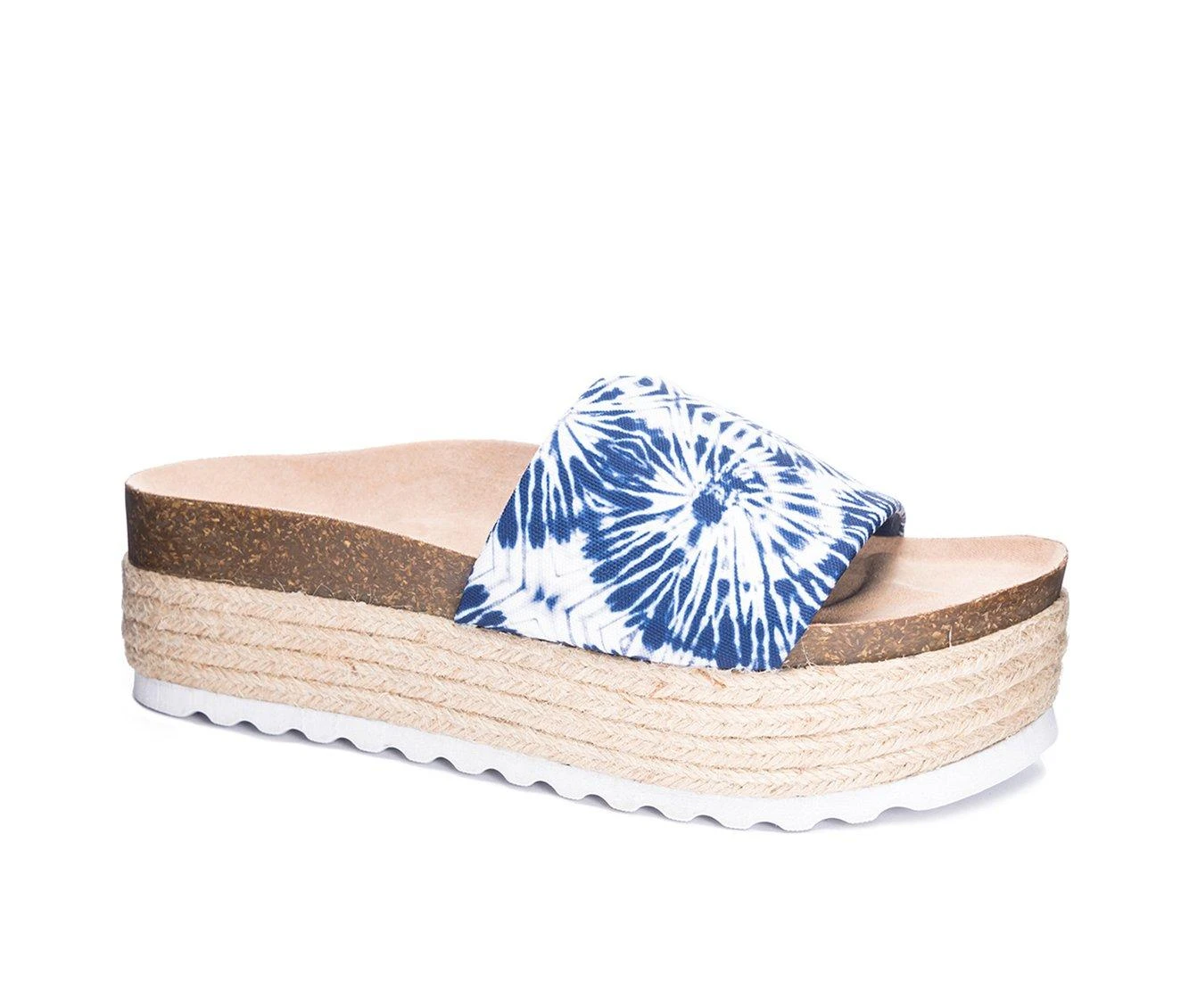 Women's Dirty Laundry Pippa Flatform Sandals Blue Tie Dye 3 Women's Dirty Laundry Pippa Flatform Sandals Blue Tie Dye - Image 3