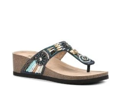 Women's White Mountain Brilliant Wedge Footbed Sandals Navy -GC shoes Shop 2 12