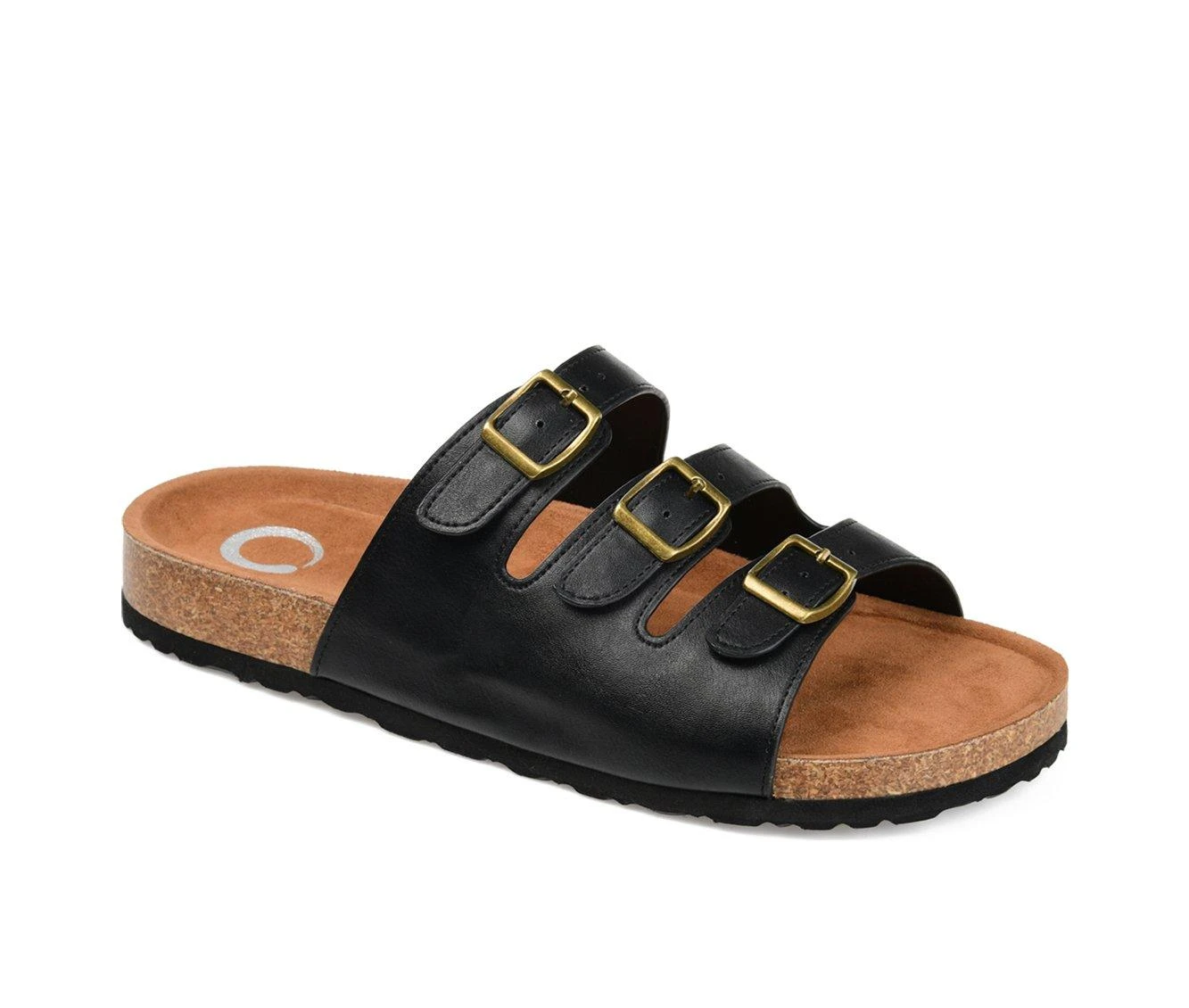 Women's Journee Collection Desta Footbed Sandals Black 3 Women's Journee Collection Desta Footbed Sandals Black - Image 3