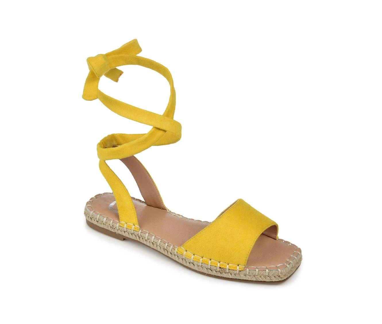 Women's Journee Collection Emelie Espadrille Tie-Up Sandals Yellow 3 Women's Journee Collection Emelie Espadrille Tie-Up Sandals Yellow - Image 3